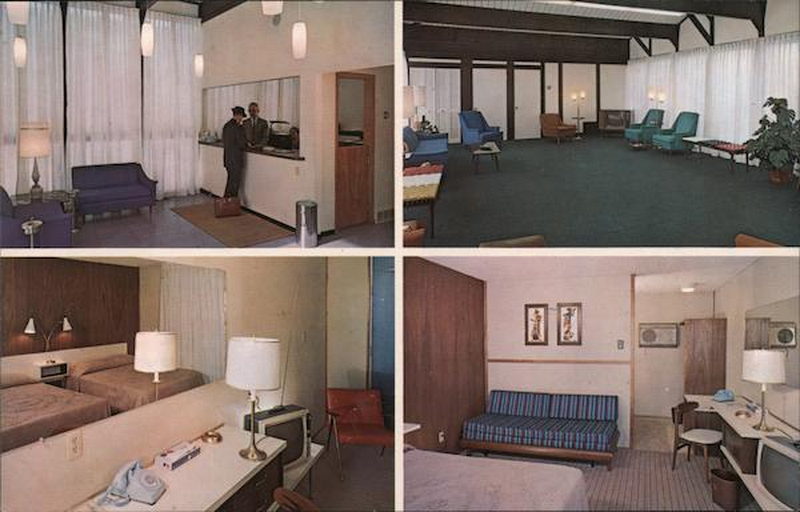 Waterford Motel (Highlander Motel, Thrift Courts of America) - Vintage Postcard (newer photo)